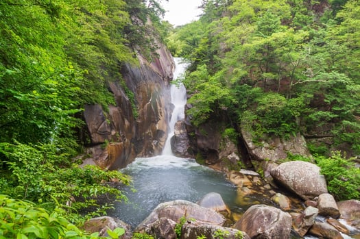 The scenic Shosenkyo Gorge